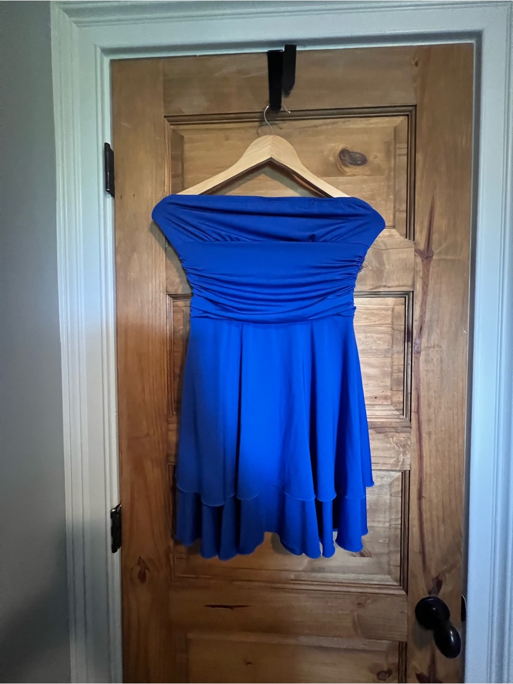 Strapless Royal Blue Party Dress - Elegant Ruched Bodice